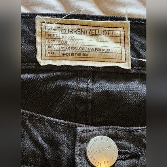 Current/Elliott Black Distressed Ankle Skinny Jeans Edgy Stretch Inseam Size 30 - Picture 5 of 7